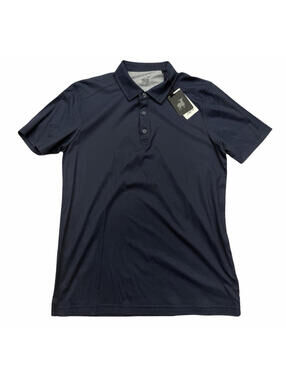 Raffi Polo Shirt Cotton Geometric Navy Size M